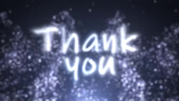 Dankbarkeit Worte Danke Silberpartikel — Stockvideo