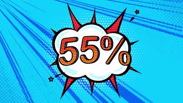 Percent Discount Pop Art Style Cartoon Style Sale Discount Online — Stock Video