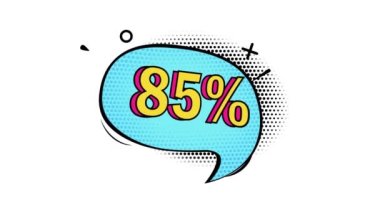 Animasyon,% 85 indirim, Kara Cuma, pop sanat afişi, komik tarz afiş, alfa kanal