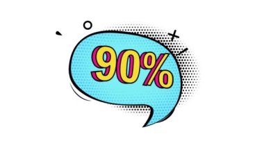 Animasyon,% 90 indirim, Kara Cuma, pop sanat afişi, komik tarz afiş, alfa kanal