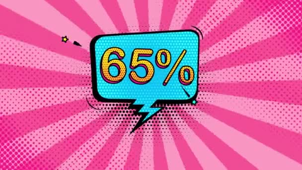 Percent Discount Pop Art Style Cartoon Style Sale Discount Online — Vídeos de Stock