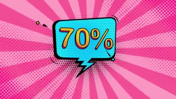 Percent Discount Pop Art Style Cartoon Style Sale Discount Online — Stock videók