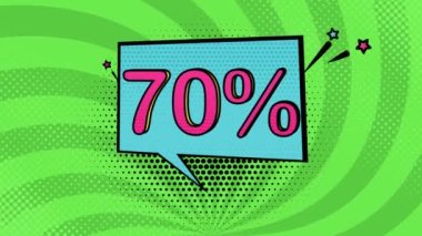 Pop sanat stili% 70 indirim, çizgi film stili, satış, indirim, online mağaza