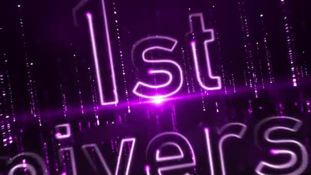 Congratulations 1St Anniversary Purple Background — Wideo stockowe