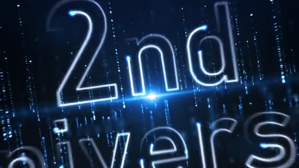 Congratulations 2Nd Anniversary Blue Background — Video Stock