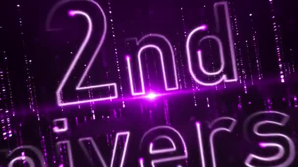Congratulations 2Nd Anniversary Purple Background — Video Stock