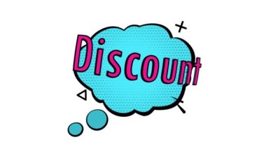 Tasarım, reklam, reklam, reklam, satış, grafik, indirim için DISCOUNT pankartı, (alfa kanalı)