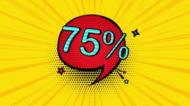 Percent Discount Pop Art Style Cartoon Style Sale Discount — Vídeo de Stock