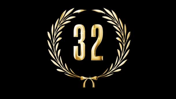 Golden Laurel Wreath Number Award Alpha Channel — 비디오