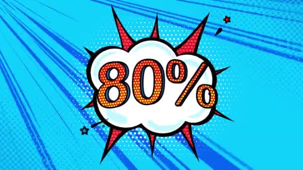Percent Discount Pop Art Style Cartoon Style Sale Discount Online — Stock videók
