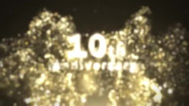 10th anniversary greetings, gold particular, congratulations date