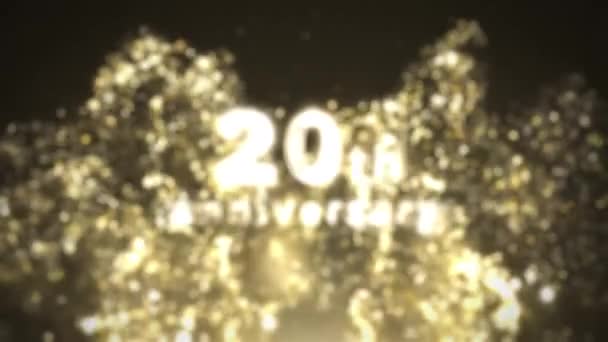 20Η Επέτειος Συγχαρητήρια Χρυσό Ιδιαίτερα Ημερομηνία Συγχαρητήρια — Αρχείο Βίντεο
