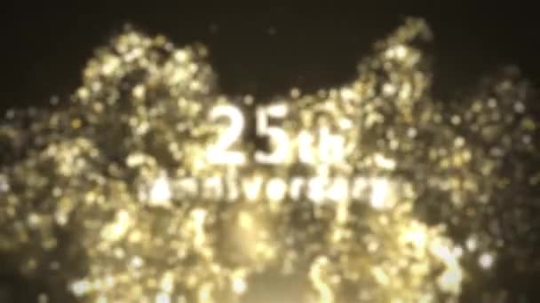 25Th Anniversary Greetings Gold Particular Congratulation Date — Vídeo de stock