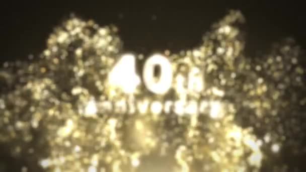 40Th Anniversary Congratulations Gold Particular Congratulations Date — Vídeo de Stock