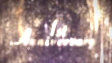 Beautiful congratulations on the 1st anniversary with a beautiful background, banner, particles