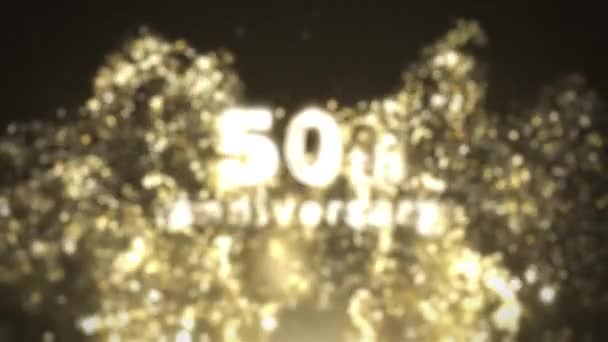 50Th Anniversary Greetings Gold Particular Congratulations Date — Vídeos de Stock