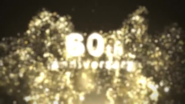60Th Anniversary Greetings Gold Particular Congratulation Date — Vídeos de Stock
