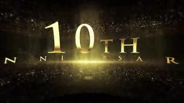 10Th Anniversary Greetings Luxury Background Particles Gold Particles Congratulations — Vídeo de Stock