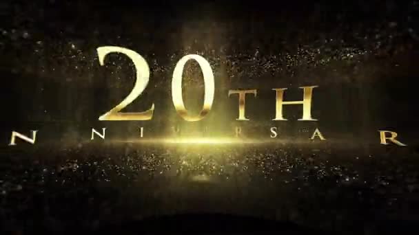 20Th Anniversary Greetings Luxury Background Particles Golden Particles Congratulations — Stock video