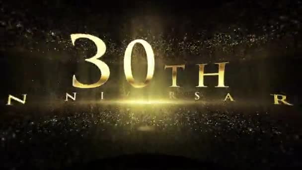 30Th Anniversary Greetings Luxury Background Particles Golden Particles Congratulations — Vídeo de Stock