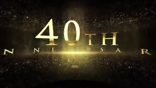 40Th Anniversary Greetings Luxury Background Particles Golden Particles Congratulations — Stok video