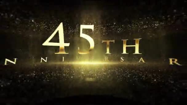 45Th Anniversary Greetings Luxury Background Particles Golden Particles Congratulations — Stockvideo