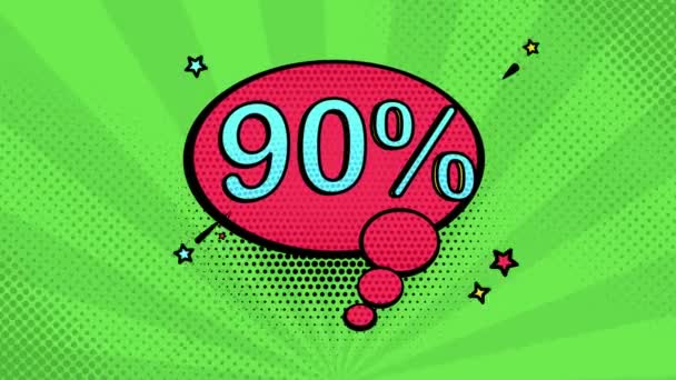 Percent Discount Pop Art Style Cartoon Style Sale Discount Online — Stock video