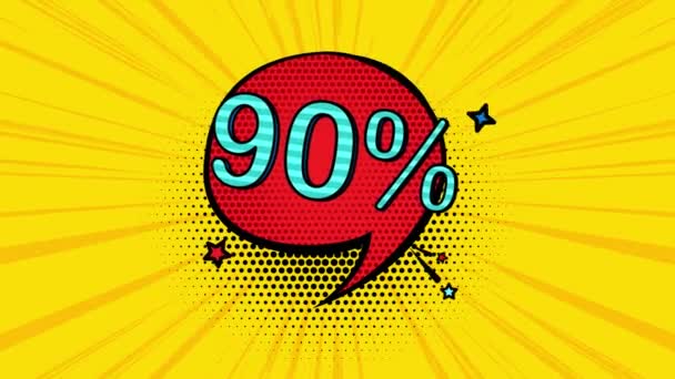 Percent Discount Pop Art Style Cartoon Style Sale Discount — Stock videók