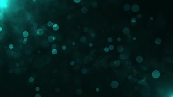 Particle Background Turquoise Bokeh Particle Movement Lens — Stockvideo
