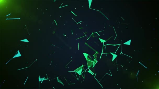 Plexus Background Color Green Color Abstract Background — Stok video