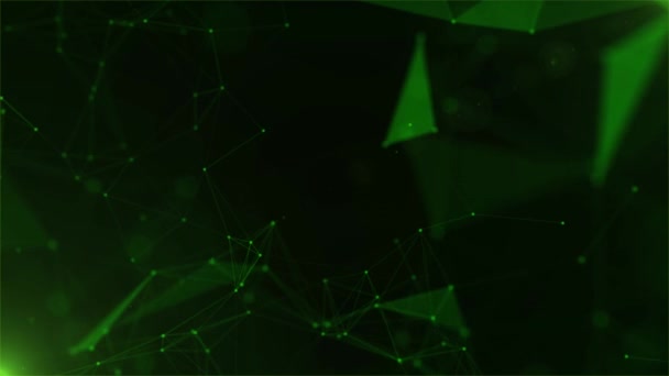 Plexus Background Dark Green Color Abstract Background Stripes Motion Digital — Vídeo de Stock