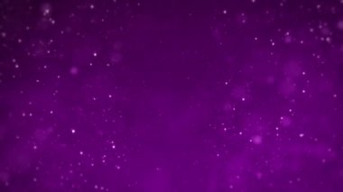 Purple background with particles, snowflakes, snowflakes and particles are flying
