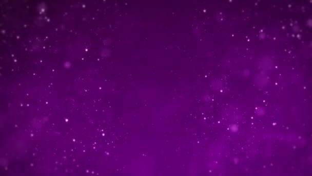 Purple Background Particles Snowflakes Snowflakes Particles Flying — Vídeo de Stock
