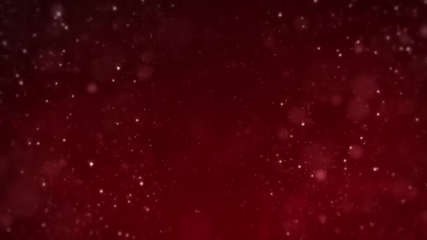 Red Background Particles Snowflakes Snowflakes Particles Flying — Stockvideo