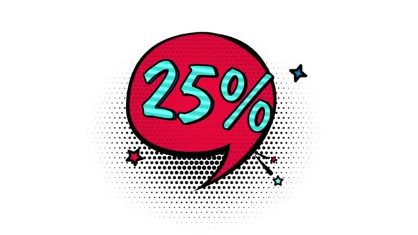 Comic Book Style Banner Percent Discount Promotion Banner Sale Alpha — стоковое видео