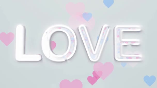Banner Love Hearts Congratulations Valentines Day — Wideo stockowe