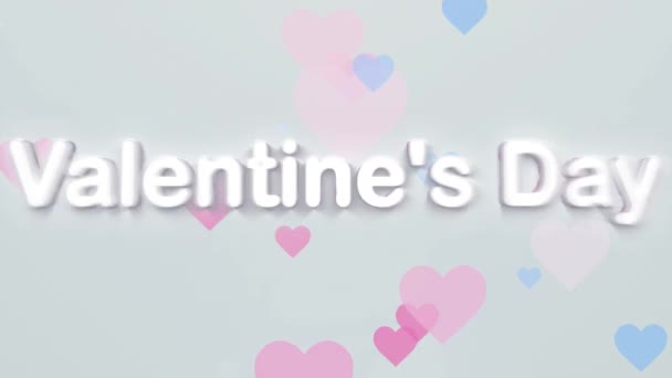 Valentines Day Banner Hearts Congratulations Valentines Day — стокове відео