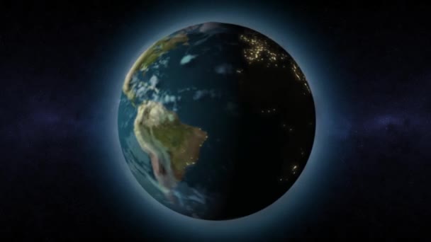 Planeet Aarde Draait Ruimte Planeet Vanuit Ruimte — Stockvideo