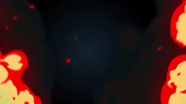 Мультфильм Красный Огонь Комический Графический Аниме Огонь — стоковое видео