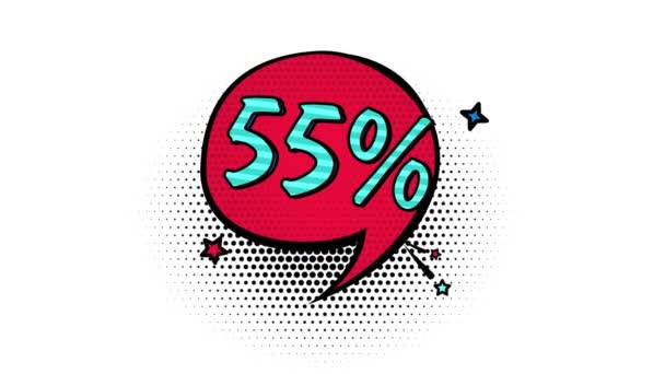 Comic Book Style Banner Percent Discount Promotion Banner Sale Alpha — Vídeo de Stock