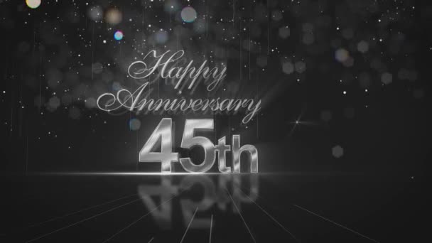 Congratulations Anniversary 45Th Silver Background Luxury Silver Congratulations — Stock video