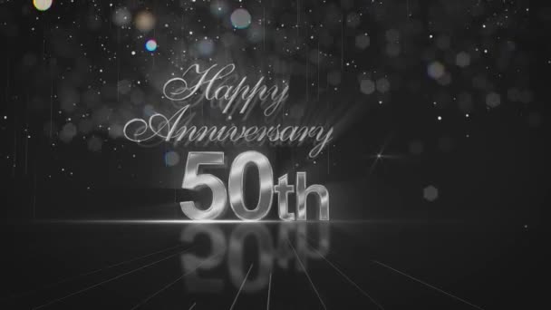 Congratulazioni Anniversario Del 50Esimo Sfondo Argento Argento Lusso Congratulazioni — Video Stock