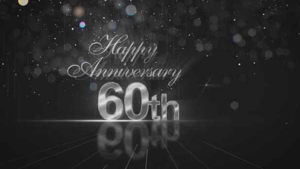 Congratulazioni Anniversario Del 60Esimo Sfondo Argento Argento Lusso Congratulazioni — Video Stock