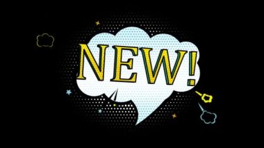 Banner with the inscription NEW, advertising, design, store, alpha channel