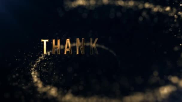 Ord Tack Vacker Bakgrund Tacksamhet Grafik Gyllene Bakgrund — Stockvideo