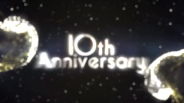 Years Anniversary Greeting Background Golden Particular — Stock Video