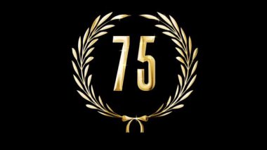 Altın defne çelengi ve 75 numara, ödül, alfa kanalı
