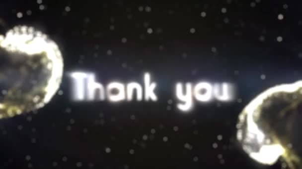 Wort Danke Dankbarkeit Hintergrund Mit Goldenem Hintergrund — Stockvideo