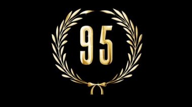 Altın defne çelengi ve 95 numaralı ödül, alfa kanalı.