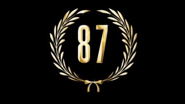Altın defne çelengi ve 87 numaralı ödül, alfa kanalı.
